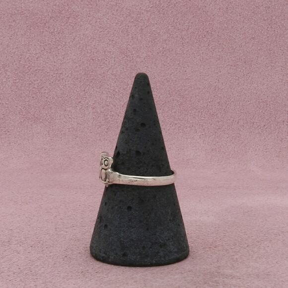 sterling silver two owls ring size 7.5 - Picture 2 of 3